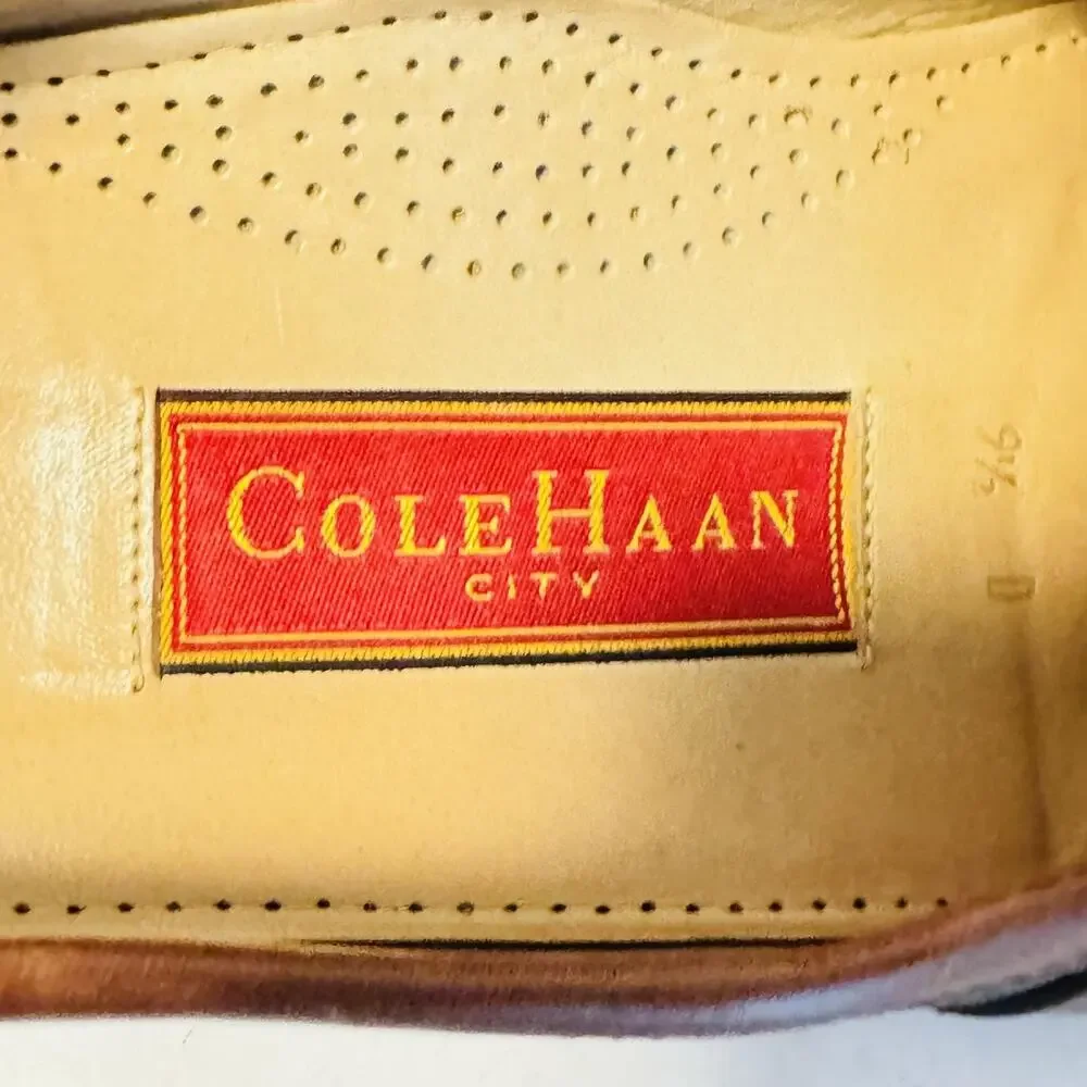 Cole Haan Shoes Mens 8.5 Black Leather City Monk Strap Loafers Fringe Buckle